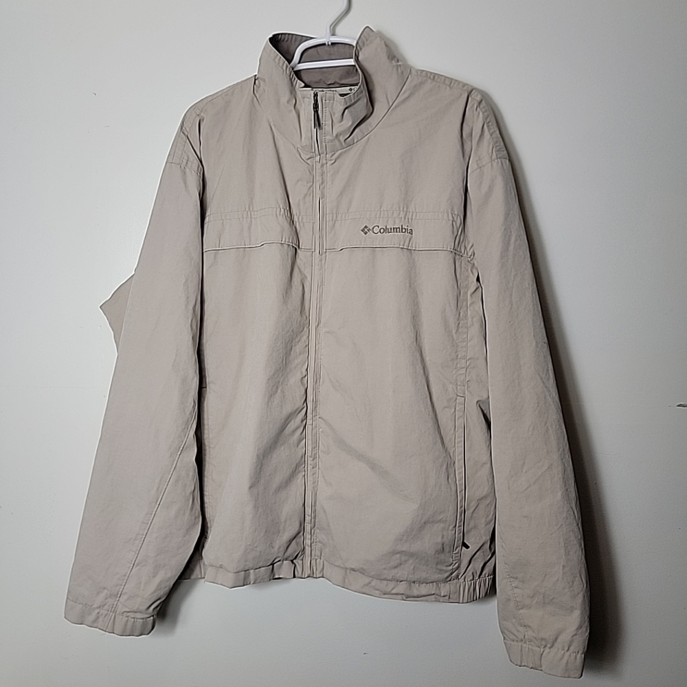 Columbia Men's Beige W/ Zipper Pockets Zip Jacket XL - Picture 1 of 15